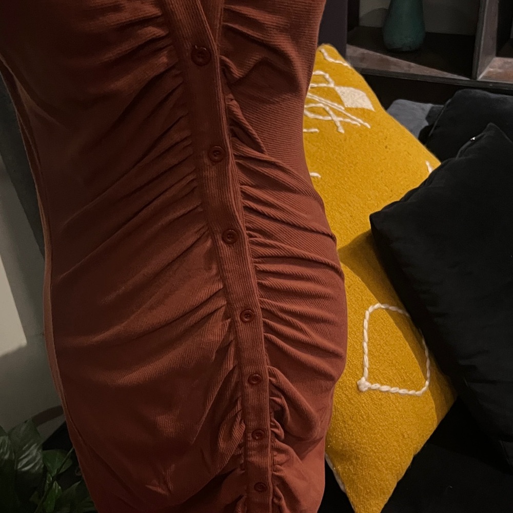 SHEIN Rust Ruched Mini Dress - Picture 5 of 6